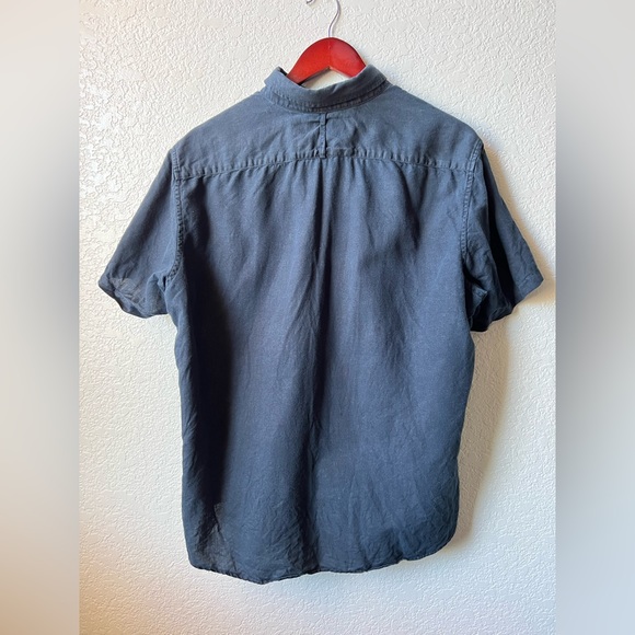 Banana Republic embroidered navy linen/cotton pullover polo - L - Picture 3 of 4